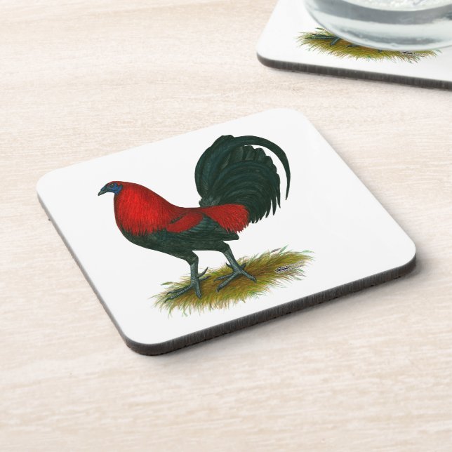 American Gamecock:  Brown Red Coaster (Left Side)