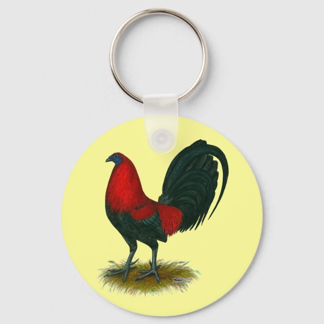 American Gamecock:  Brown Red Key Ring (Front)