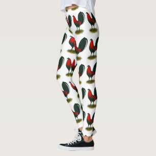 American Gamecock: Brown Red Leggings