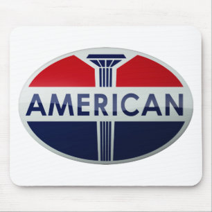 American Gas Station vintage sign crystal version Mouse Pad