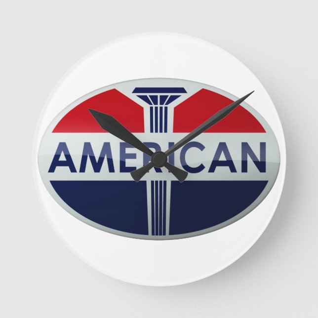 American Gasoline vintage gas station sign clock (Front)