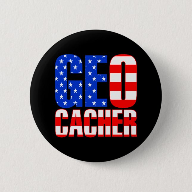 American Geocacher 6 Cm Round Badge (Front)