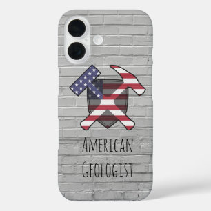 American Geologist Rock Hammer Shield iPhone 16 Case
