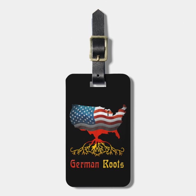 American German Roots Luggage Tag (Front Vertical)