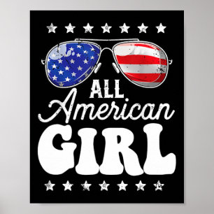 American Girl 4th Of July Usa Boys Patriotic Teens Poster