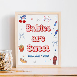 American Girl Baby Shower Babies are Sweet Favour Poster