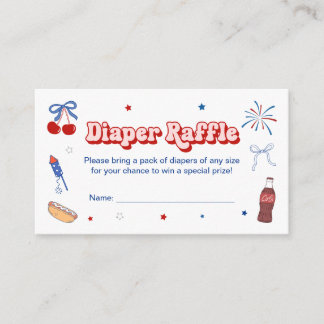 American Girl Baby Shower Diaper Raffle Tickets Enclosure Card