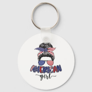 American Girl Life Messy Bun 4th Of July Mum Usa W Key Ring
