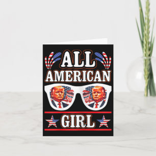 American Girl Retro Love Heart Trump Usa American Card