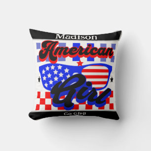 American Girl. Stars and Stripes. Sunglasses. Edit Cushion
