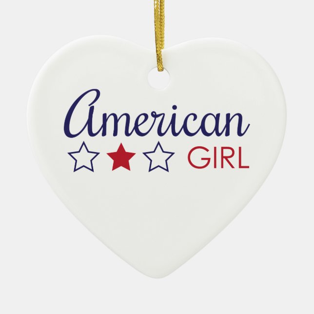 American Girl Stars Ceramic Tree Decoration (Front)