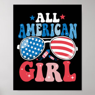 American Girl Sungles 4th Of July Family Matching  Poster