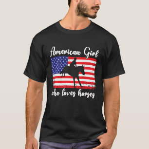 American Girl who loves eventing horses rider 4 T-Shirt