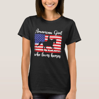 American Girl who loves eventing horses rider 7 T-Shirt