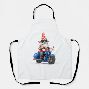 American Gnome Riding Motorcycle Apron
