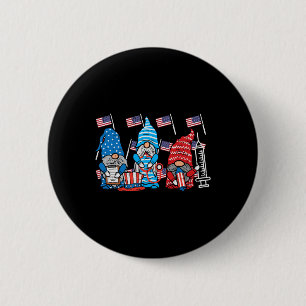 American Gnomes Nurse 4th Of July Scrub Top Patrio 6 Cm Round Badge