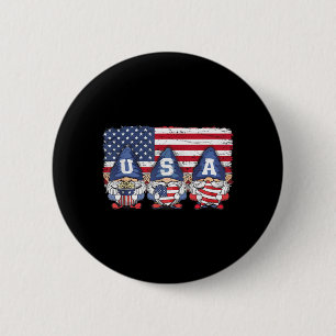 American Gnomes USA Independence Day Patriotic 4th 6 Cm Round Badge