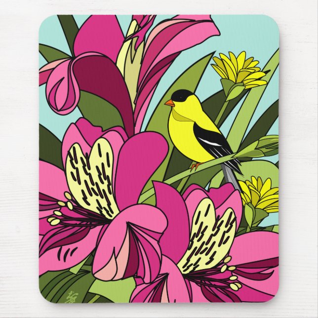 American Goldfinch Bird Mouse Pad (Front)