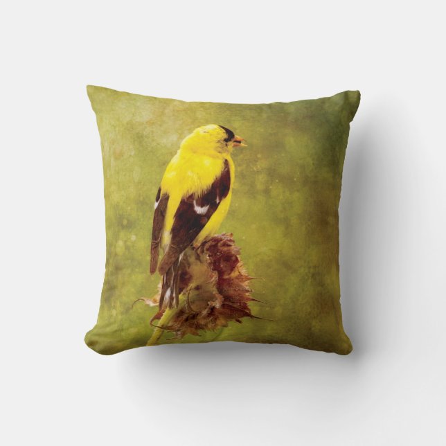 American Goldfinch Designer Accent Pillow  (Front)