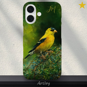 American Goldfinch Painting Custom Name  iPhone 16 Case