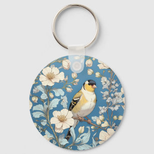 American Goldfinch William Morris Inspired Key Ring