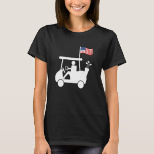 American Golfer Beer Lover Stroke Play Golf Cart   T-Shirt