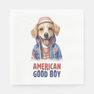 American GoodBoy Dog US Jacket 4th July  Napkin