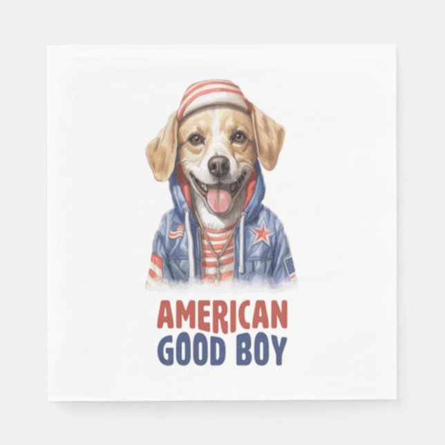 American GoodBoy Dog US Jacket 4th July  Napkin (Front)