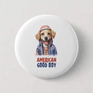 American GoodBoy Dog US Jacket th July 6 Cm Round Badge