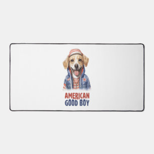 American GoodBoy Dog US Jacket th July  Desk Mat