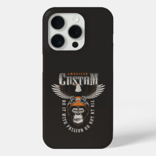 American Gorilla Motorcycle Vintage Biker Eagle iPhone 15 Pro Case