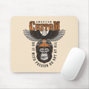 American Gorilla Motorcycle Vintage Biker Eagle Mouse Pad
