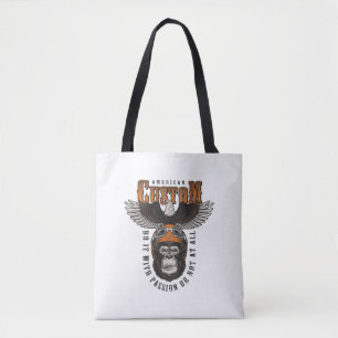 American Gorilla Motorcycle Vintage Biker Eagle Tote Bag