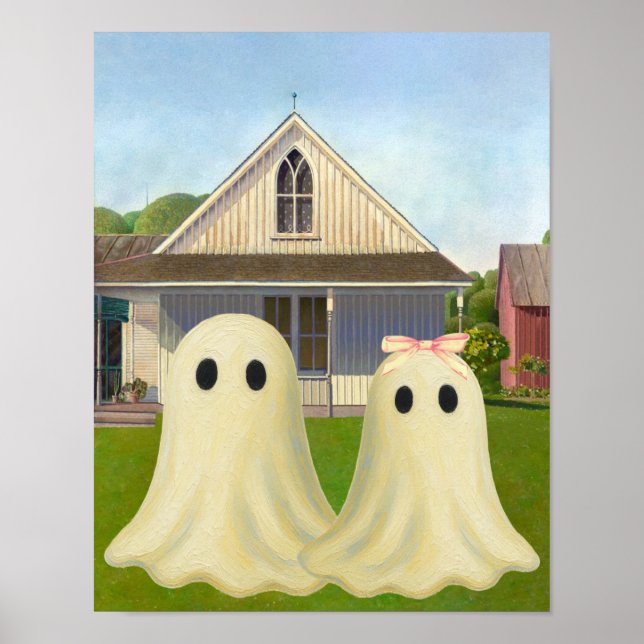 American Goth Ghost Couple Poster (Front)
