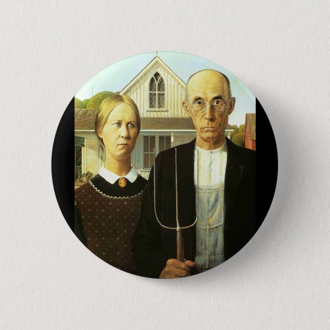American Gothic 6 Cm Round Badge (Front)