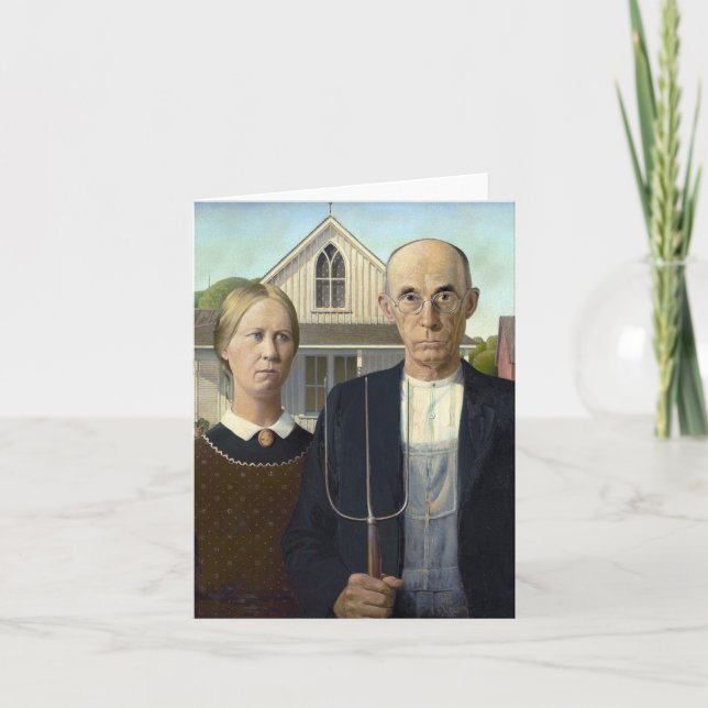 American Gothic by Grant DeVolson Wood Card (Front)