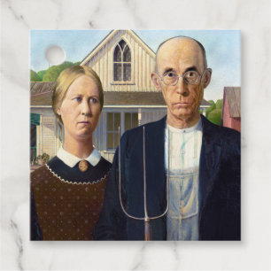 American Gothic Classic Painting Grant Wood Favour Tags