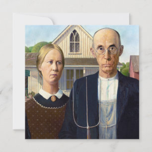 American Gothic Classic Painting Grant Wood Invitation
