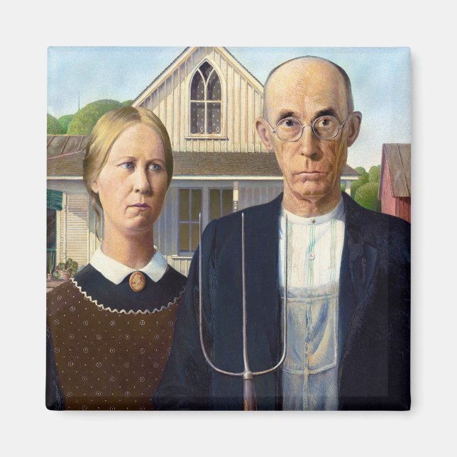 American Gothic Classic Painting Grant Wood Magnet (Front)