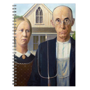 American Gothic Classic Painting Grant Wood Notebook