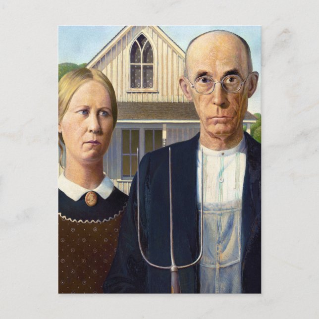 American Gothic Classic Painting Grant Wood Postcard (Front)