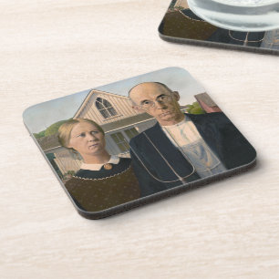 American Gothic: Country Life Poor Rural Farmer Coaster