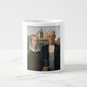 American Gothic: Country Life Poor Rural Farmer Large Coffee Mug