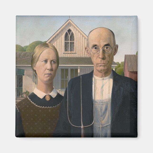 American Gothic: Country Life Poor Rural Farmer Magnet (Front)