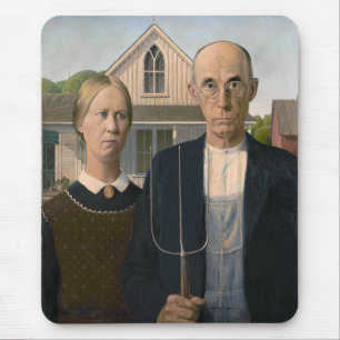 American Gothic: Country Life Poor Rural Farmer Mouse Pad