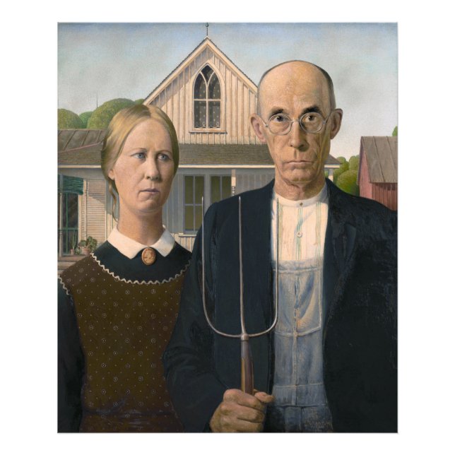 American Gothic: Country Life Poor Rural Farmer Photo Print (Front)