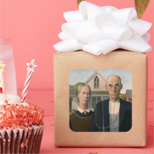 American Gothic: Country Life Poor Rural Farmer Square Sticker