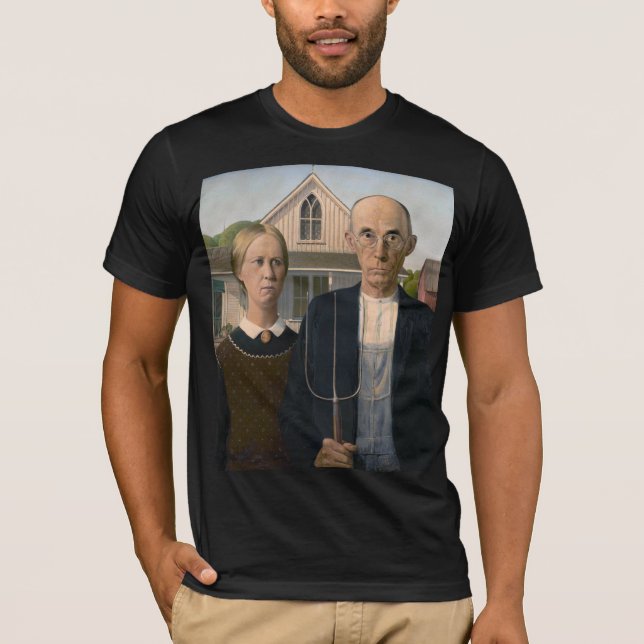 American Gothic: Country Life Poor Rural Farmer T-Shirt (Front)