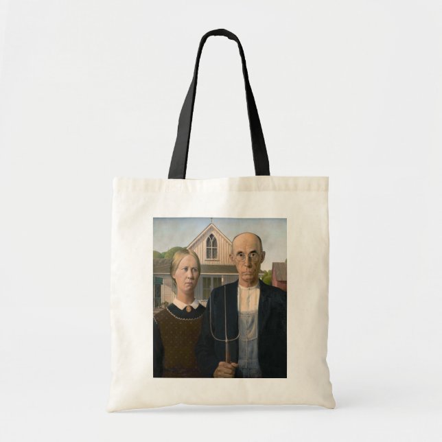 American Gothic: Country Life Poor Rural Farmer Tote Bag (Front)