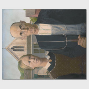 American Gothic: Country Life Poor Rural Farmer Wrapping Paper